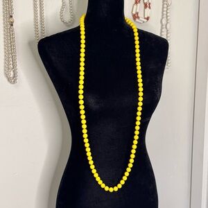 Vintage Yellow Beaded Necklace